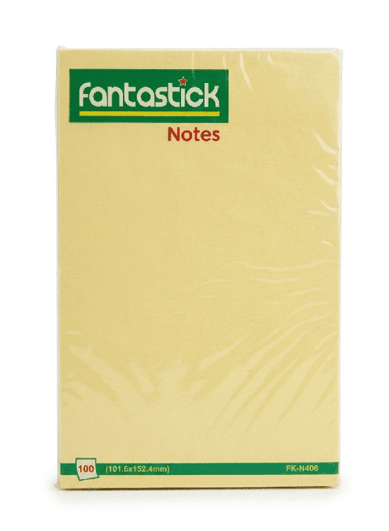 Fantastick Sticky Note 4X6 Yellow FK-N406